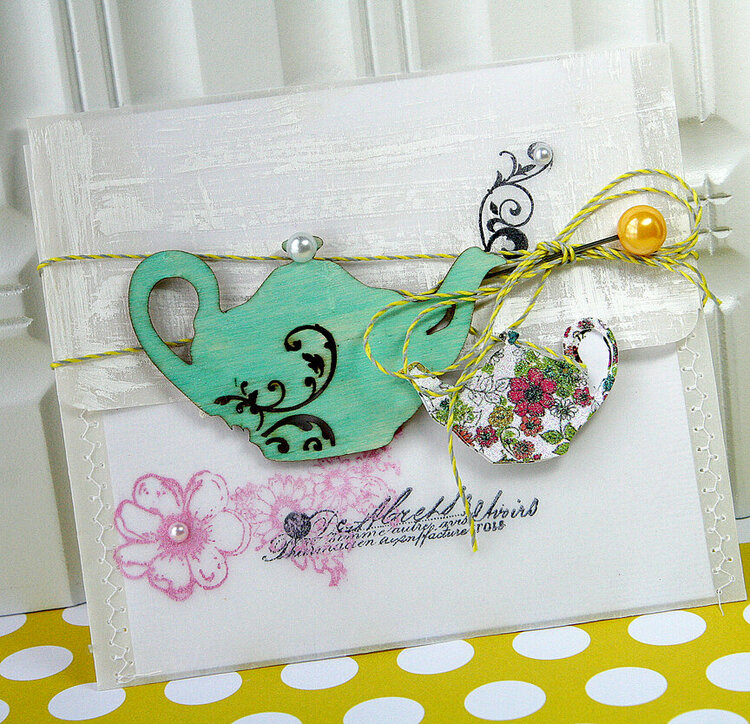 Teapot card *NEW Pink Paislee*