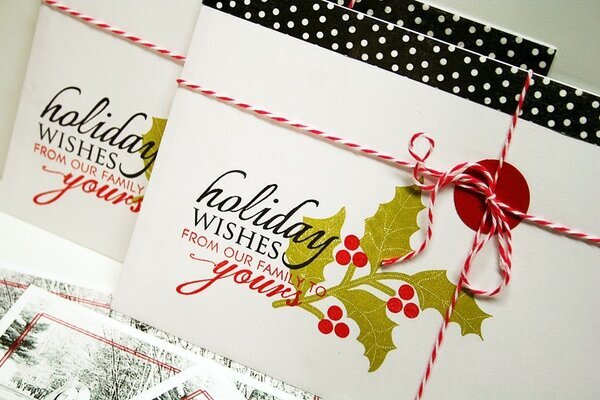 Holiday card with stamped envelope