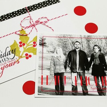 Holiday card with stamped envelope