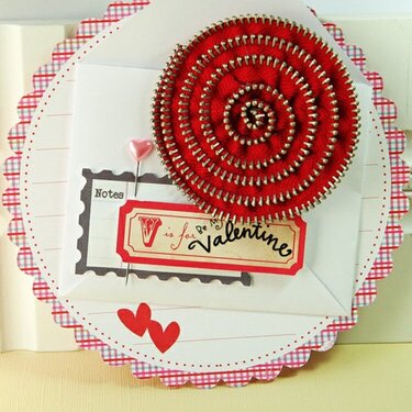 V is for Valentine card