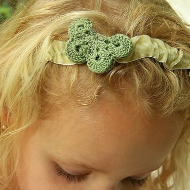 Crocheted Butterfly Headband