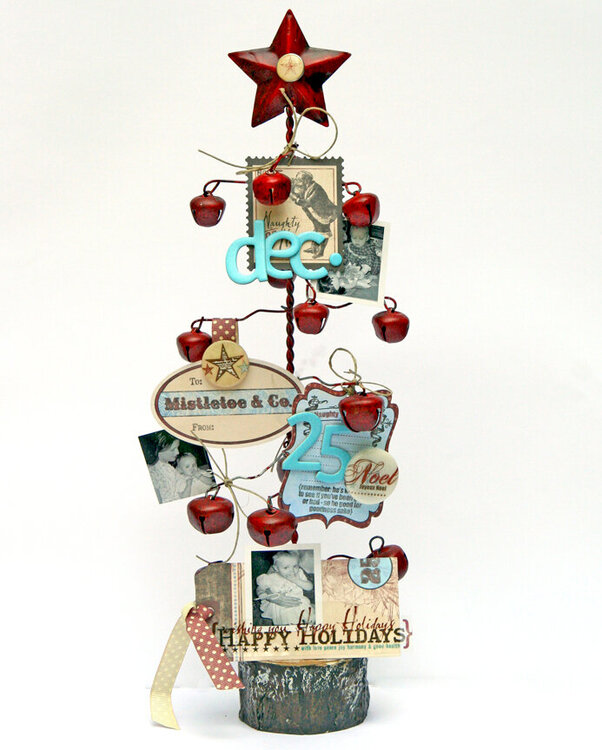 Altered Jingle Bell Tree *new Pink Paislee*