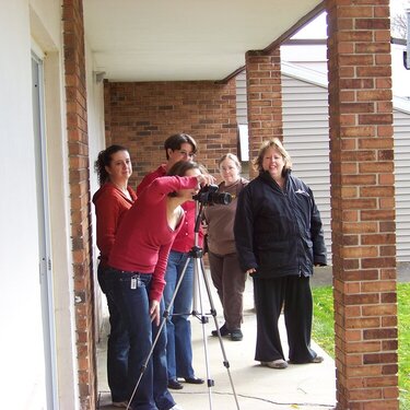 Renee preparing camera for group pic