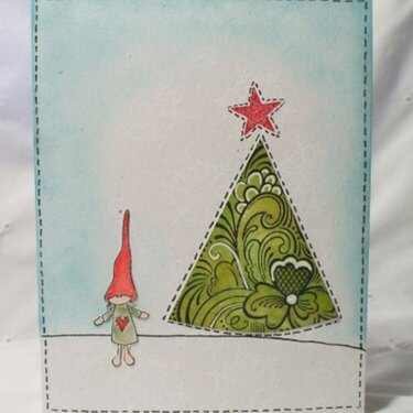 Christmas tree and elf
