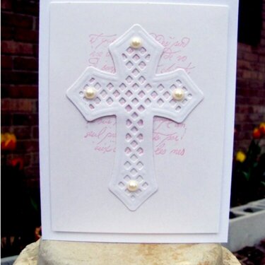 cross on pink and white