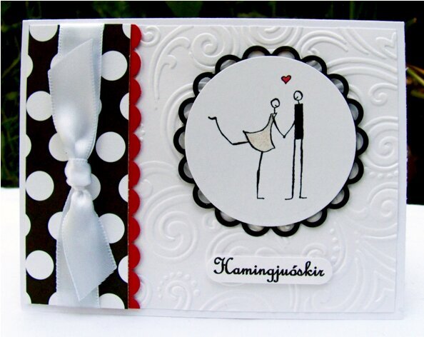 wedding in white, black and red