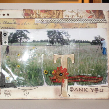 The front of thank you card