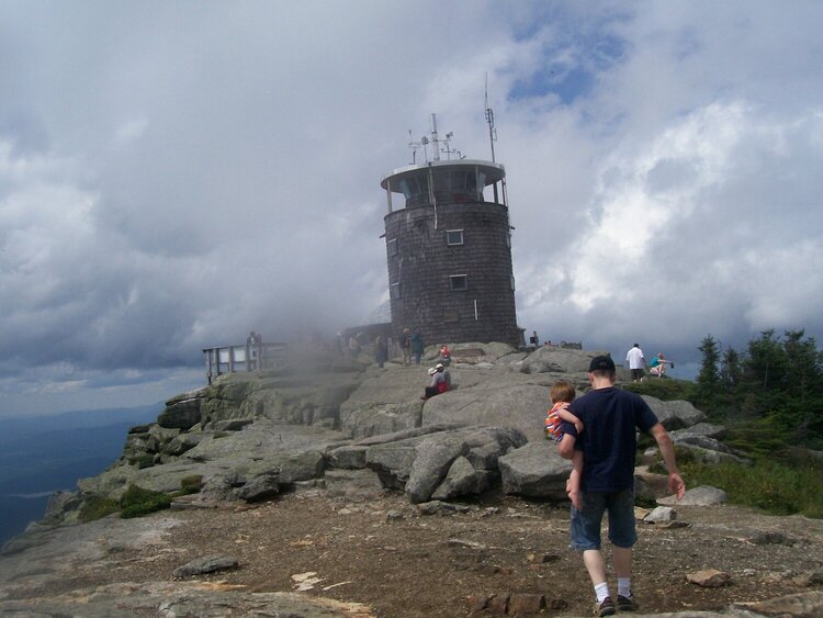 The weather tower on the summit