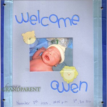 Welcome Owen-Grandparents Book