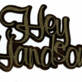 "Hey Handsome" Melded Title in Bronze Metallics and Moka SuedePaper