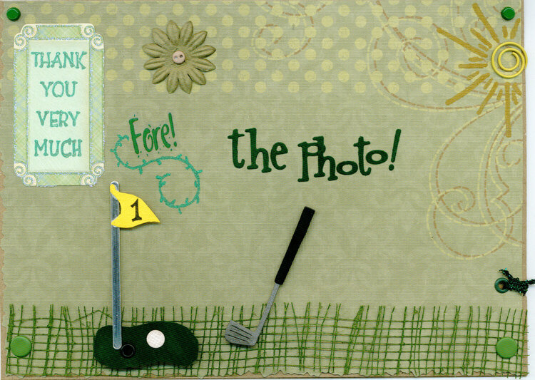 Golf Themed Thank You Card
