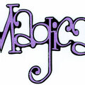 Melded "Magical" Title in Doodlebug 110# Lilac Sugar-Coated Cardstock on Carbon SuedePaper