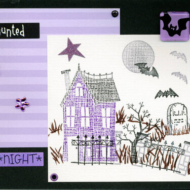 Purple Haunted Night Card