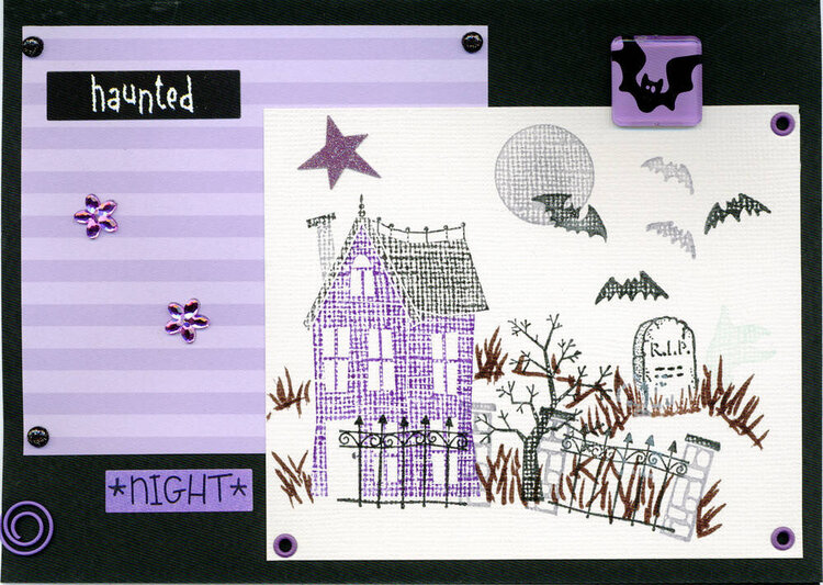 Purple Haunted Night Card