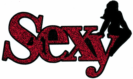 &quot;Sexy&quot; Title in Making Memories Sparkle Adhesive Backed Glossy Paper
