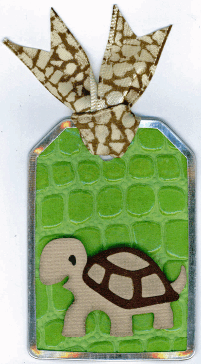 Textured Brown Turtle Tag