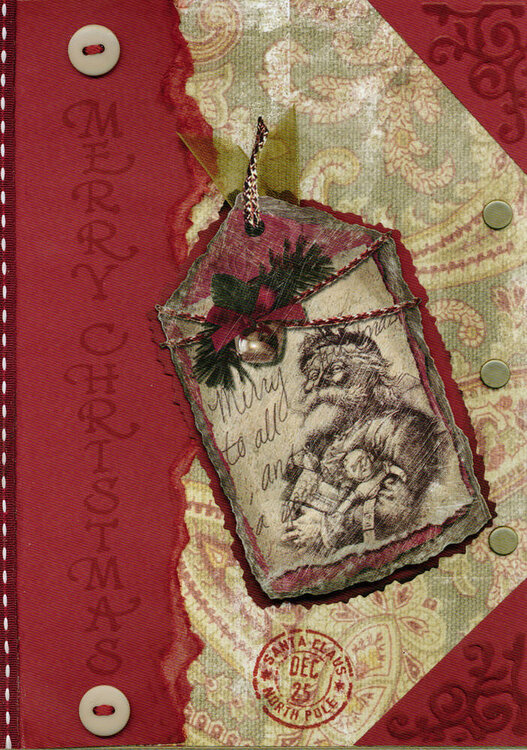 Vintage-ish Wild Asparagus Santa Christmas Card