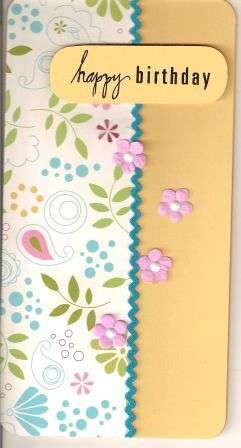 Yellow Flower Happy Birthday card