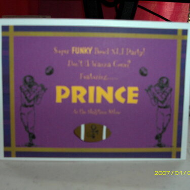 Prince superbowl invitation
