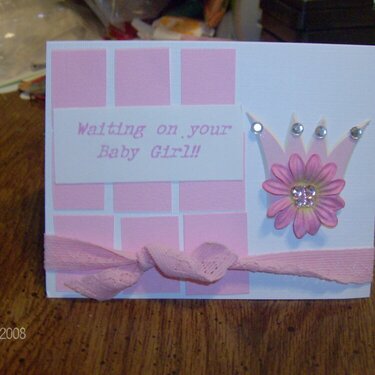 waiting for baby girl card