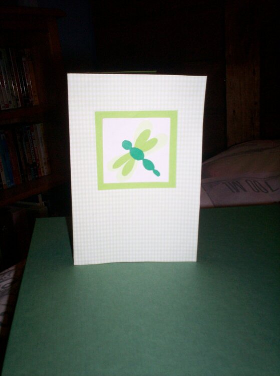 green dragonfly card