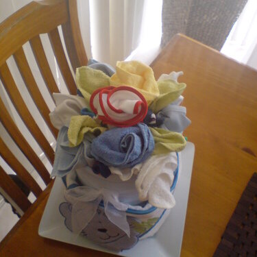 Baby Boy Nappy Cake (top View)