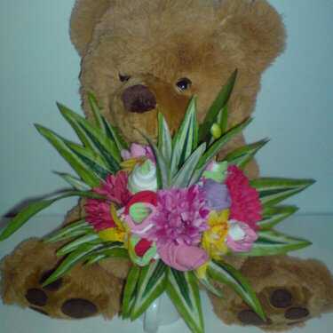 Sock bouquet and bear