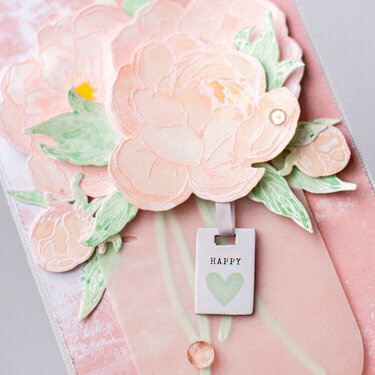 Greeting card with peonies