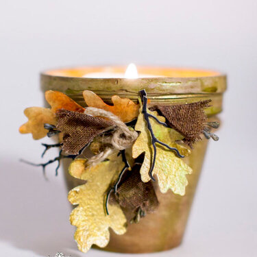 Candlestick made of flower pots