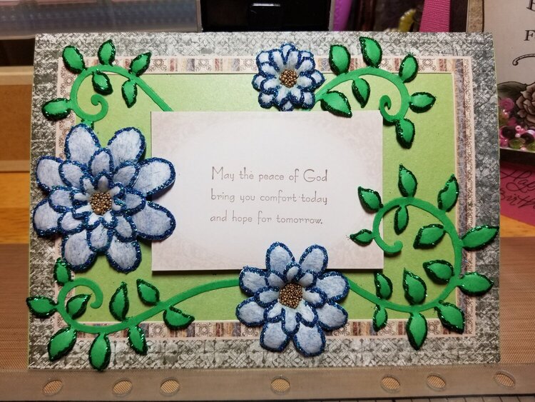 Sympathy card with vellum flowers