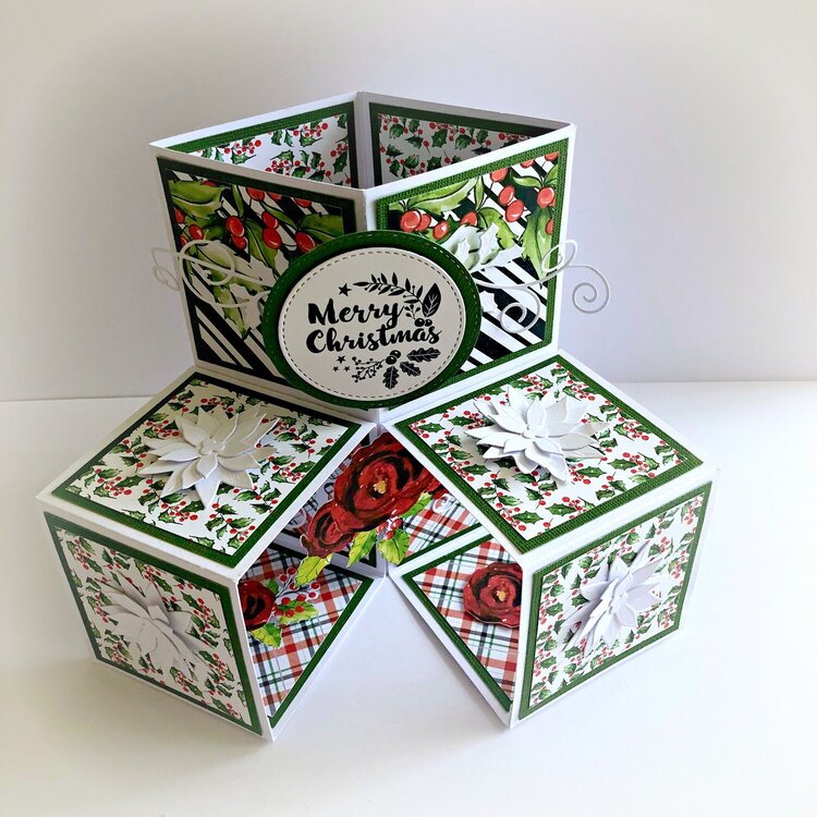 Merry Christmas Triple Cube Pop Up Card