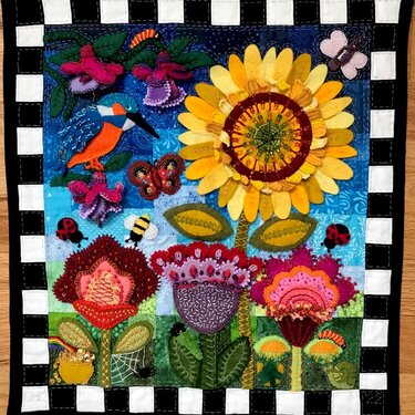 Floral Wall Quilt With Irish Elements 