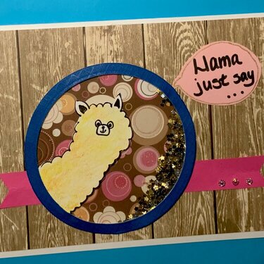 Sort of cute Llama shaker card