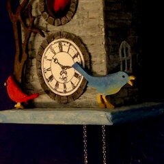 Red, White and Bluebird Clock House