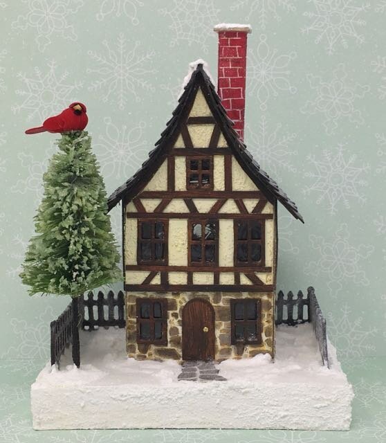 German Half-Timbered Christmas Glitter House