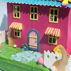 Pastel Easter House - Bunnies and Butterflies