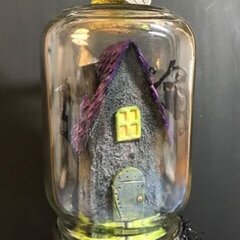Tiny Halloween House in a Jar