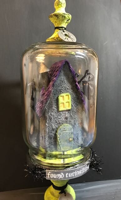 Tiny Halloween House in a Jar