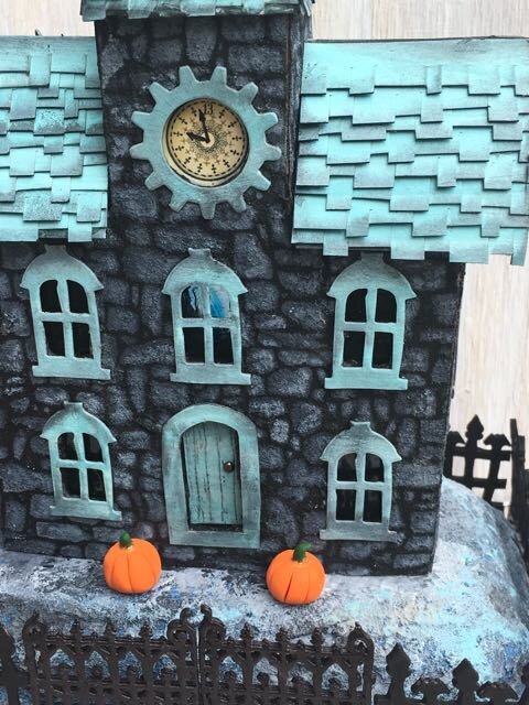 Stone-stenciled Halloween House