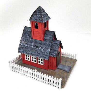 Little Red Schoolhouse Cardboard House