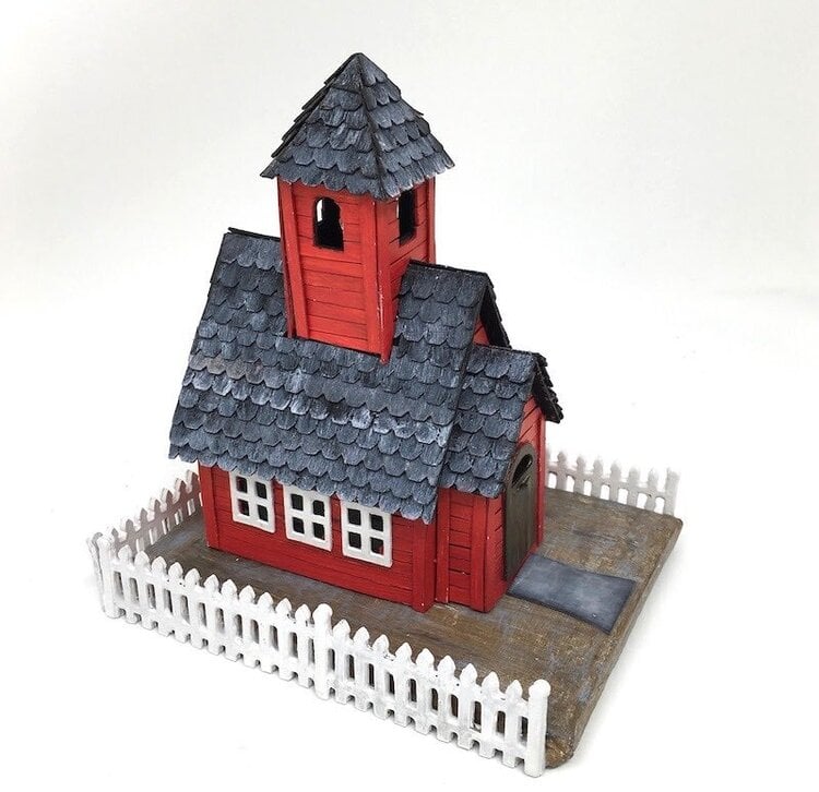 Little Red Schoolhouse Cardboard House