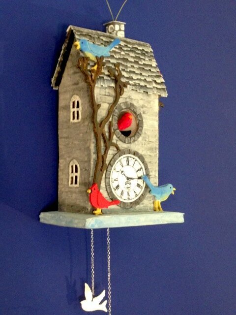 Red, White and Bluebird Clock House