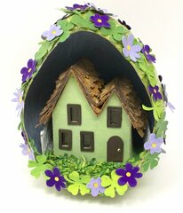 Miniature Irish Cottage decorated for St. Patrick's Day