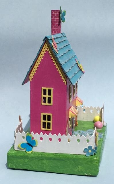 Pastel Easter House - Bunnies and Butterflies