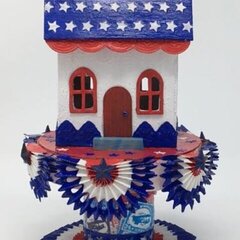 Starry Roof Patriotic Paper House