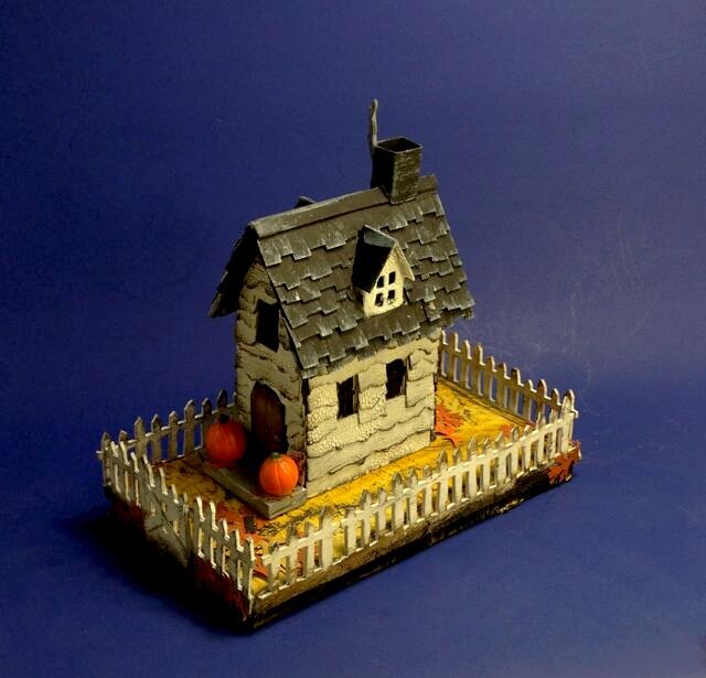 Village Brownstone as spooky Halloween house