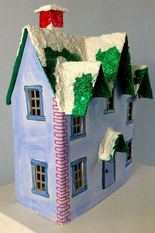 Blue Printie Cardboard House