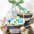 Easter Holiday Peat Pot Baskets with Sizzix Impresslits trim