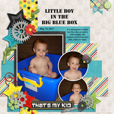 little boy in the big blue box