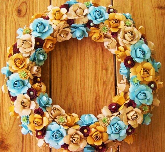 handmade paper flower wreath